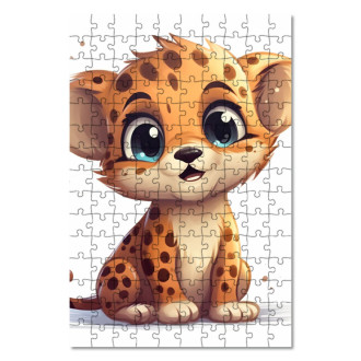 Drevené puzzle Kreslený Leopard