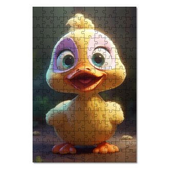 Drevené puzzle Roztomilá animovaná kačica