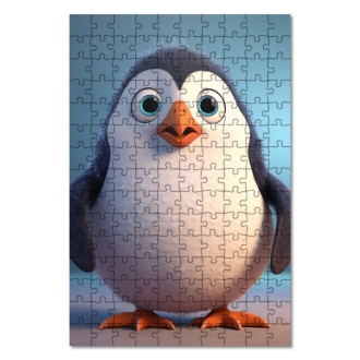 Drevené puzzle Roztomilý animovaný tučniak 1