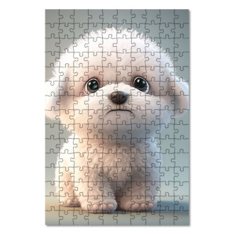Drevené puzzle Roztomilý animovaný psík 1