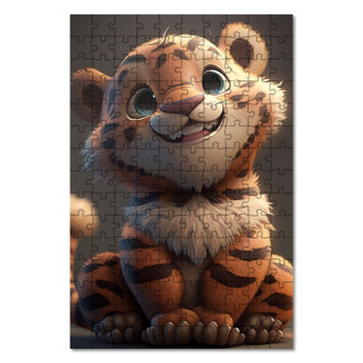 Drevené puzzle Roztomilý animovaný tiger 2