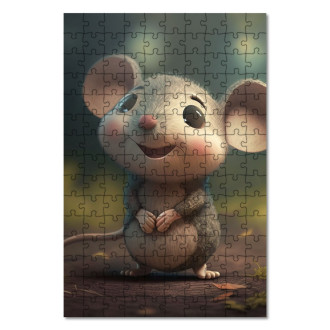 Drevené puzzle Roztomilá animovaná myška 1
