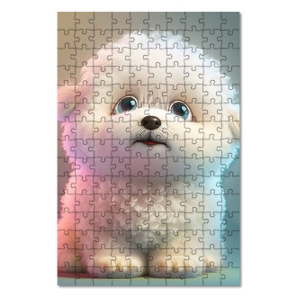 Drevené puzzle Roztomilý animovaný psík