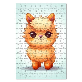 Drevené puzzle Kreslená Lama
