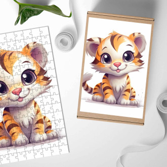 Drevené puzzle Kreslený Tiger