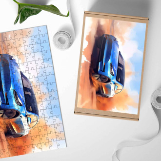 Drevené puzzle Tesla Model Y
