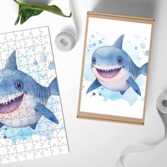 Drevené puzzle Kreslený Žralok