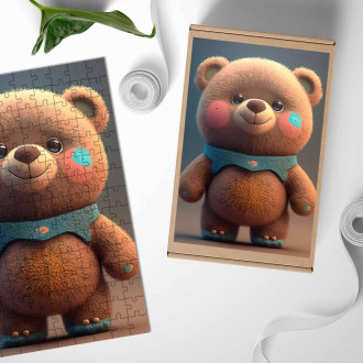 Drevené puzzle Roztomilý animovaný medvedík