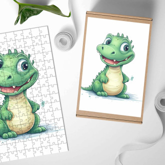 Drevené puzzle Kreslený Krokodíl