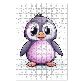 Drevené puzzle Kreslený Tučniak