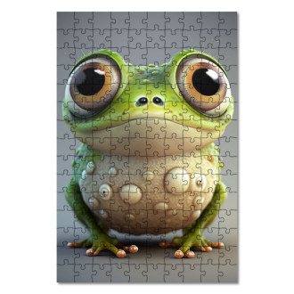Drevené puzzle Roztomilá animovaná žabka 1