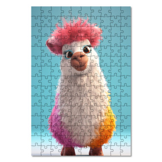 Drevené puzzle Roztomilá animovaná lama