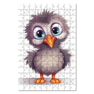 Drevené puzzle Kreslený Pštros