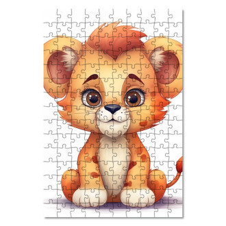 Drevené puzzle Kreslený Lev