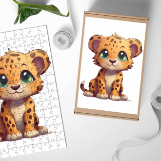 Drevené puzzle Kreslený Gepard