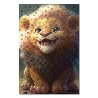 Drevené puzzle Roztomilý animovaný lev 2
