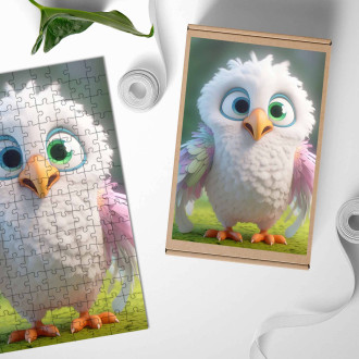 Drevené puzzle Roztomilý animovaný orol