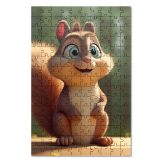 Drevené puzzle Roztomilá animovaná veverička 1