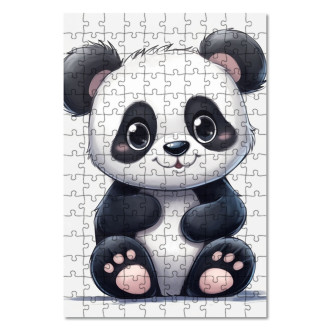 Drevené puzzle Kreslená Panda
