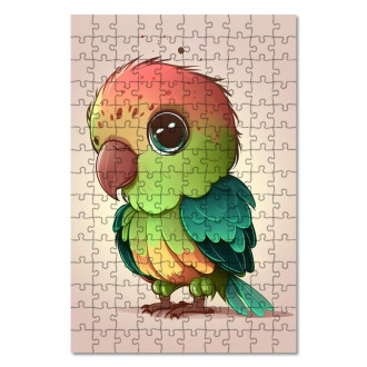 Drevené puzzle Kreslený papagáj