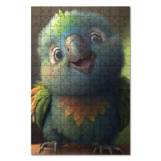 Drevené puzzle Roztomilý animovaný papagáj 2