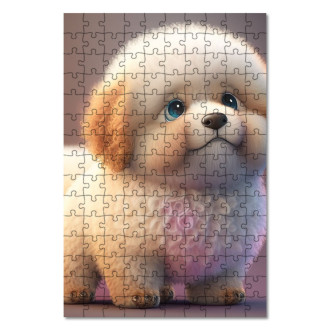 Drevené puzzle Roztomilý animovaný psík 2