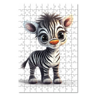 Drevené puzzle Kreslená Zebra