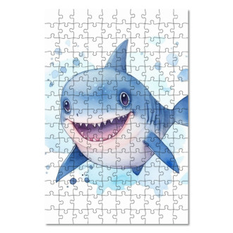 Drevené puzzle Kreslený Žralok