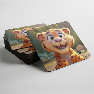 Podtácky Roztomilý animovaný tiger 1
