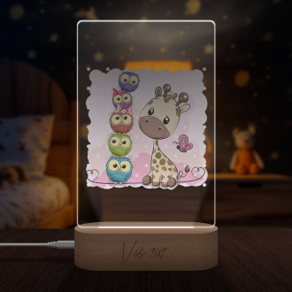 Detská lampička Sovičky a žirafa