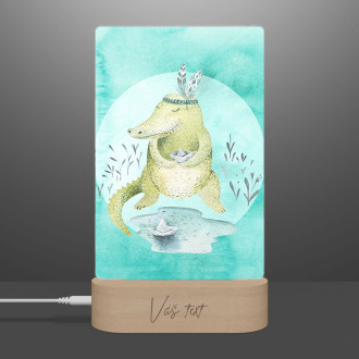 Detská lampička Watercolor krokodíl