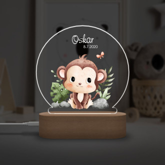 Detská lampička opička v jungli