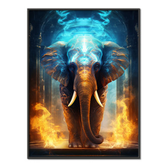 mystický slon s ohňom