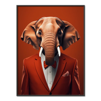 slon v oranžovom obleku