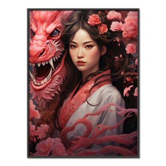 dievča s drakom v kimone