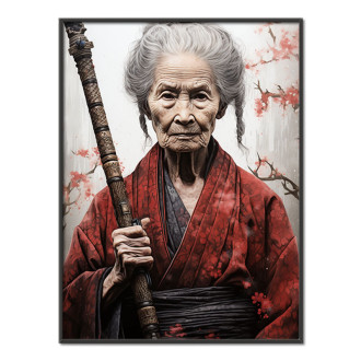 stará žena samuraj s mečom