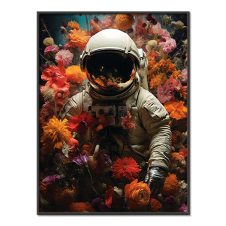 astronaut v kvetinovom priestore