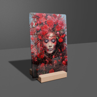 Akrylové sklo žena pokrytá kvetmi 4