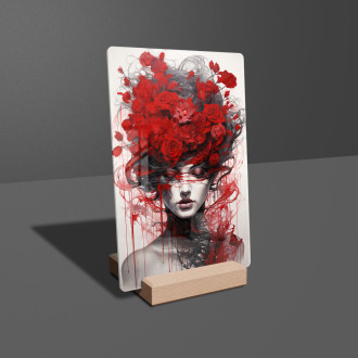 Akrylové sklo žena kvetinový surrealizmus