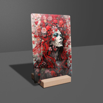 Akrylové sklo žena pokrytá kvetmi