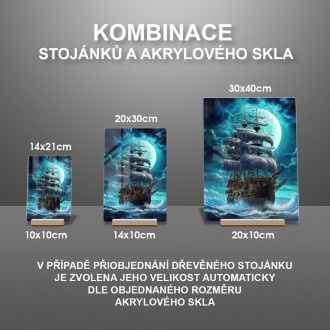 Akrylové sklo loď pri západe slnka