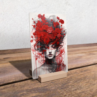 Akrylové sklo žena kvetinový surrealizmus