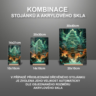 Akrylové sklo krajina starovekého čínskeho sídla