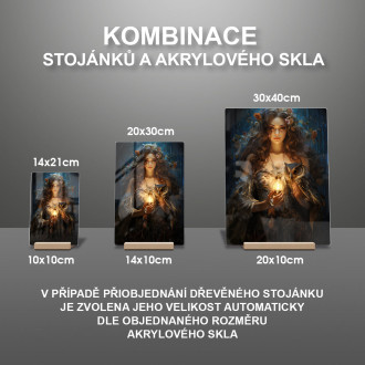 Akrylové sklo mladá žena so sovou