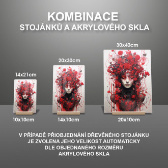 Akrylové sklo žena kvetinový surrealizmus 2