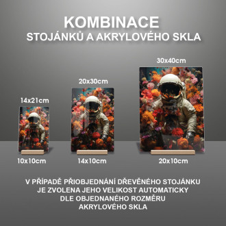 Akrylové sklo astronaut v kvetinovom priestore