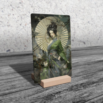 Akrylové sklo geisha s vejárom