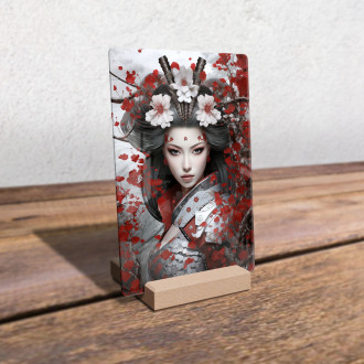Akrylové sklo krásne samurajské dievča