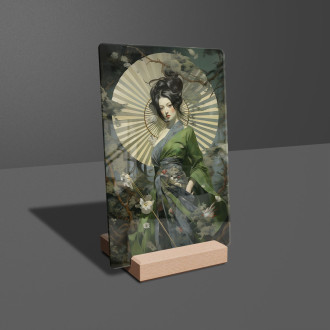 Akrylové sklo geisha s vejárom
