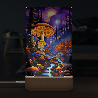 Lampa fantasy huby v hlbokom lese